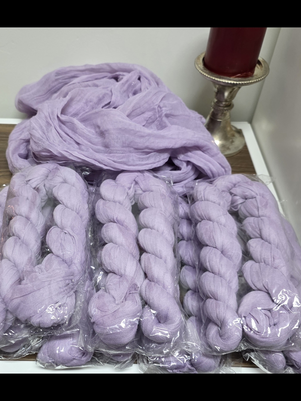 Lavender Cheesecloth Table Runners  NWT